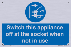 Switch this appliance off at the socket when not in use